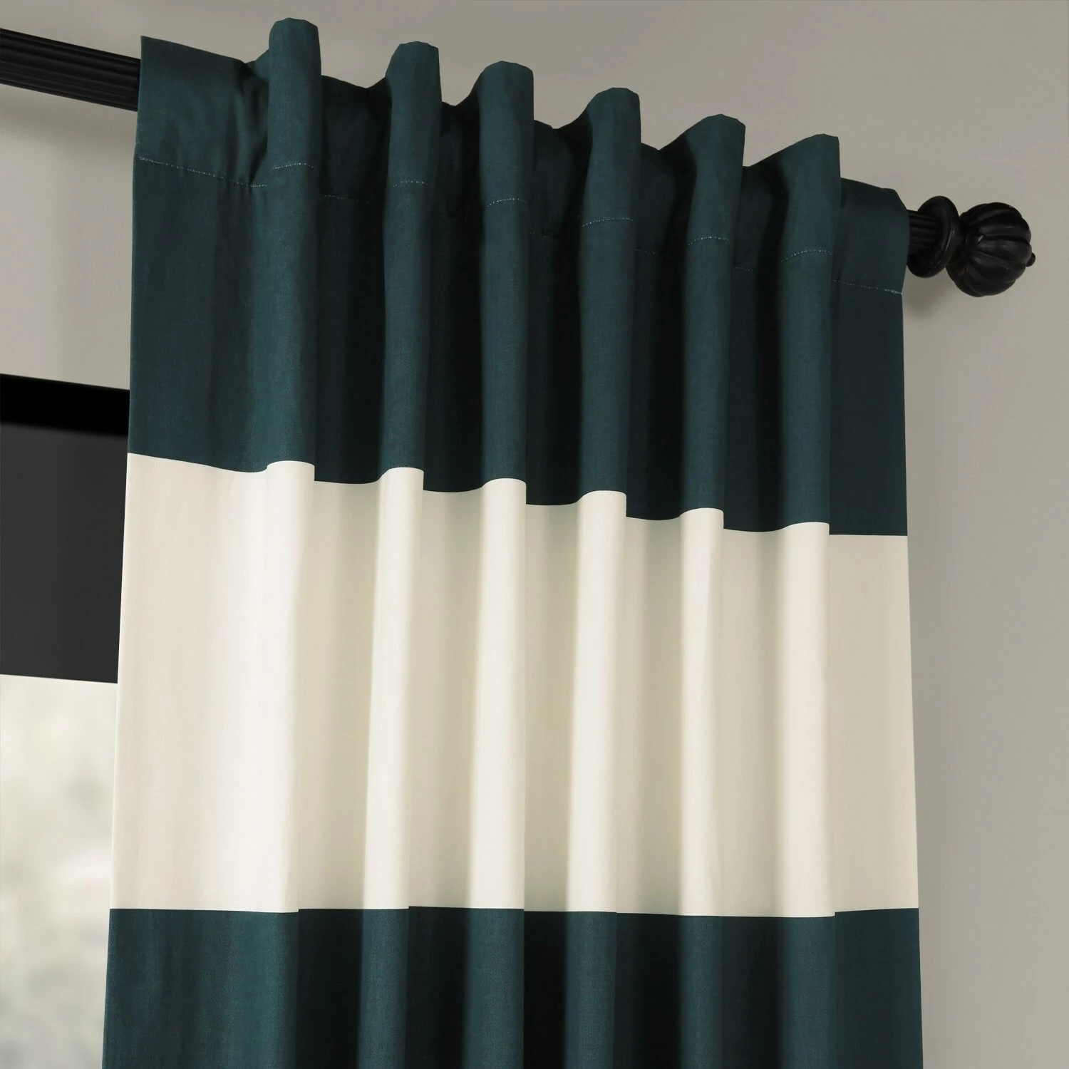 Buy 🔔 Exclusive Fabrics Cabana Cotton Horizontal Stripe 96-inch Curtain (1 Panel) Slate Grey & Offwhite ⭐ 16 Buy 🔔 Exclusive Fabrics Cabana Cotton Horizontal Stripe 96-inch Curtain (1 Panel) Slate Grey & Offwhite ⭐ - Image 14