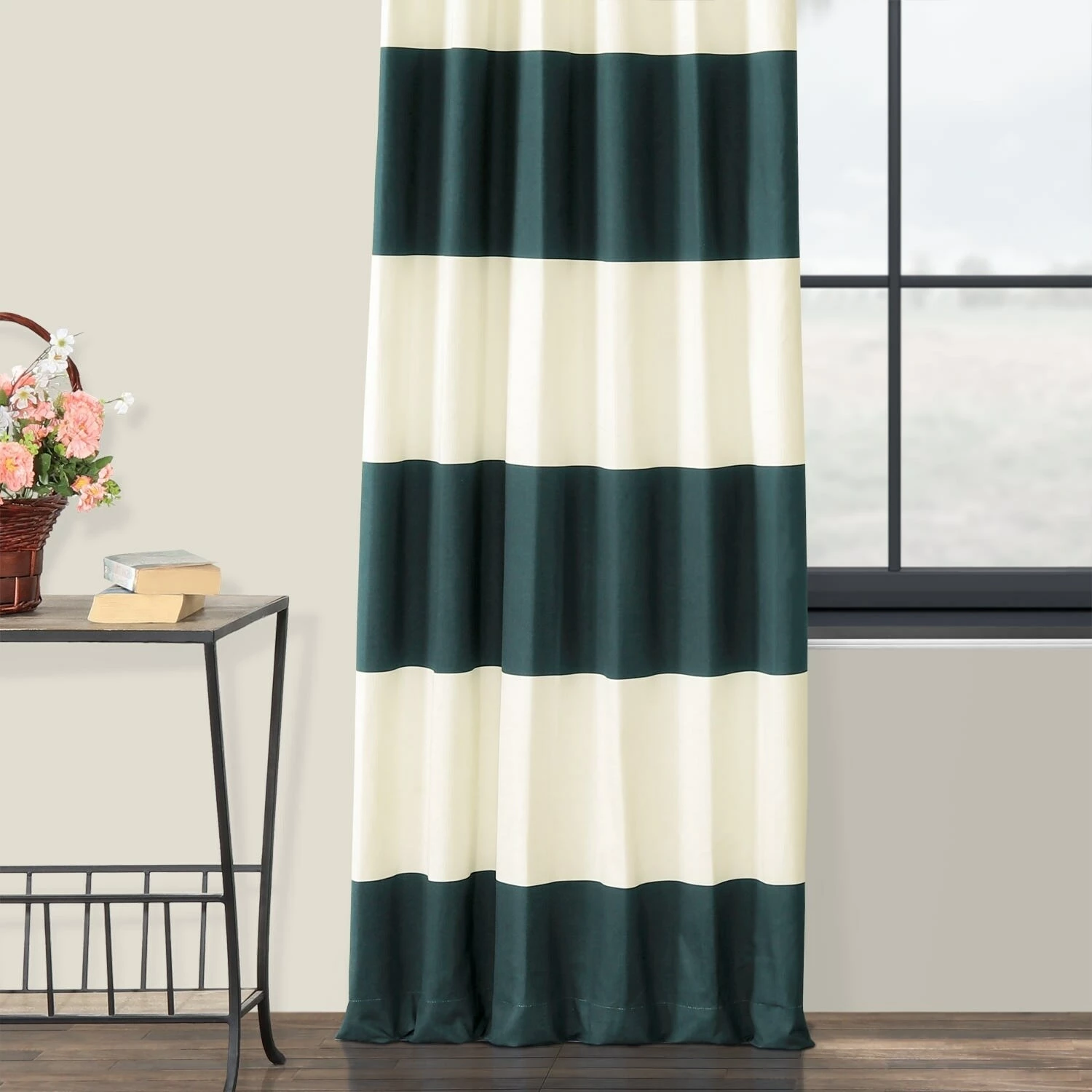 Buy 🔔 Exclusive Fabrics Cabana Cotton Horizontal Stripe 96-inch Curtain (1 Panel) Slate Grey & Offwhite ⭐ 17 Buy 🔔 Exclusive Fabrics Cabana Cotton Horizontal Stripe 96-inch Curtain (1 Panel) Slate Grey & Offwhite ⭐ - Image 15