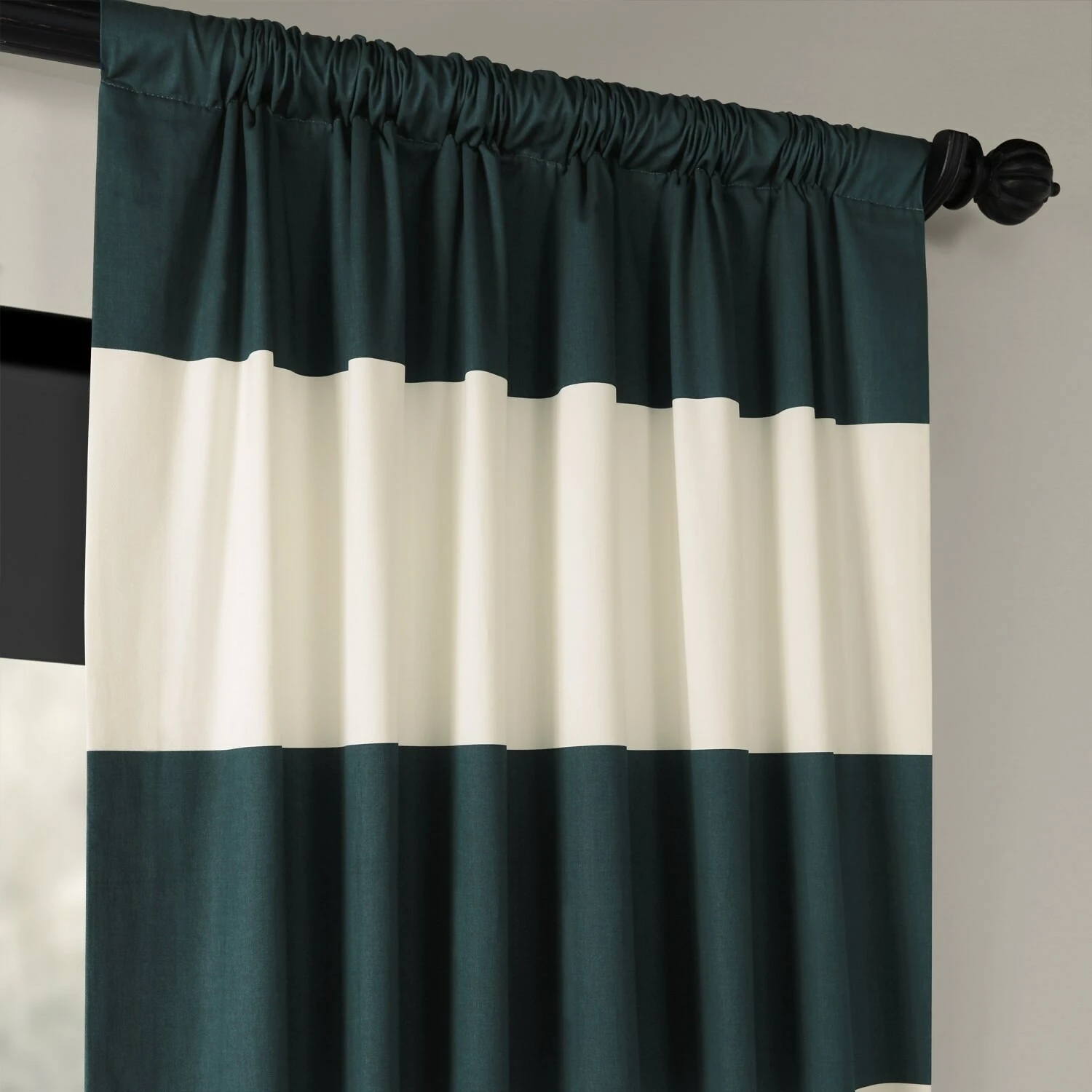 Buy 🔔 Exclusive Fabrics Cabana Cotton Horizontal Stripe 96-inch Curtain (1 Panel) Slate Grey & Offwhite ⭐ 15 Buy 🔔 Exclusive Fabrics Cabana Cotton Horizontal Stripe 96-inch Curtain (1 Panel) Slate Grey & Offwhite ⭐ - Image 13