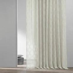 Buy 🎉 Exclusive Fabrics Calais Tile Patterned Faux Linen Sheer Curtain 😉 -Exclusive Fabrics SHOP Exclusive Fabrics Calais Tile Patterned Faux Linen Sheer Curtain 3