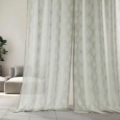 Buy 🎉 Exclusive Fabrics Calais Tile Patterned Faux Linen Sheer Curtain 😉 -Exclusive Fabrics SHOP Exclusive Fabrics Calais Tile Patterned Faux Linen Sheer Curtain 6