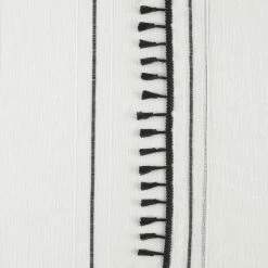 New 🛒 Exclusive Fabrics Campane Patterned Faux Linen Sheer Curtain (1 Panel) Campane Black 😍 -Exclusive Fabrics SHOP Exclusive Fabrics Campane Patterned Faux Linen Sheer Curtain 281 Panel29 9