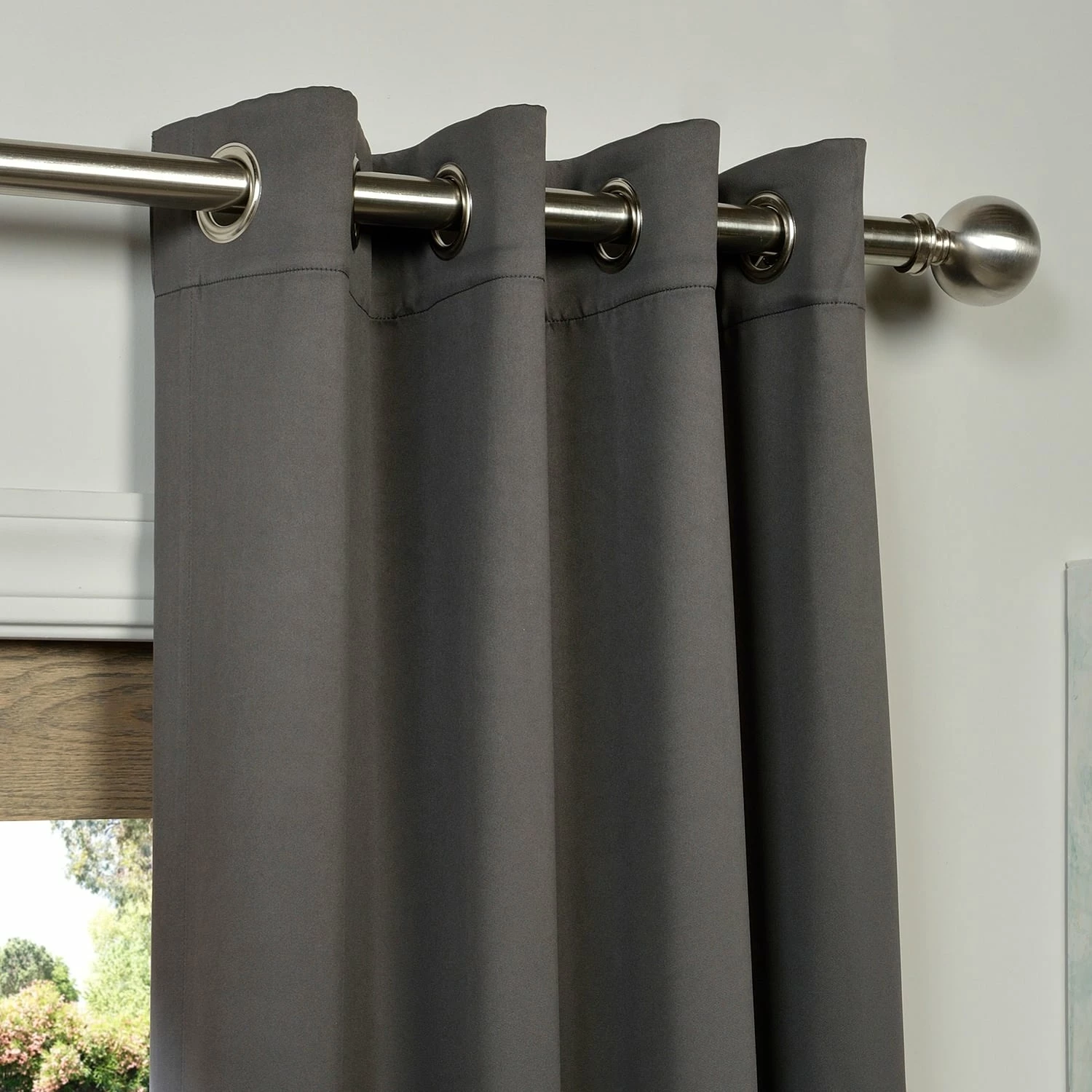 Best Pirce 🧨 Exclusive Fabrics Anthracite Grey Grommet Blackout Curtain Panel Pair (2 Panels) ✨ 4 Best Pirce 🧨 Exclusive Fabrics Anthracite Grey Grommet Blackout Curtain Panel Pair (2 Panels) ✨ - Image 2