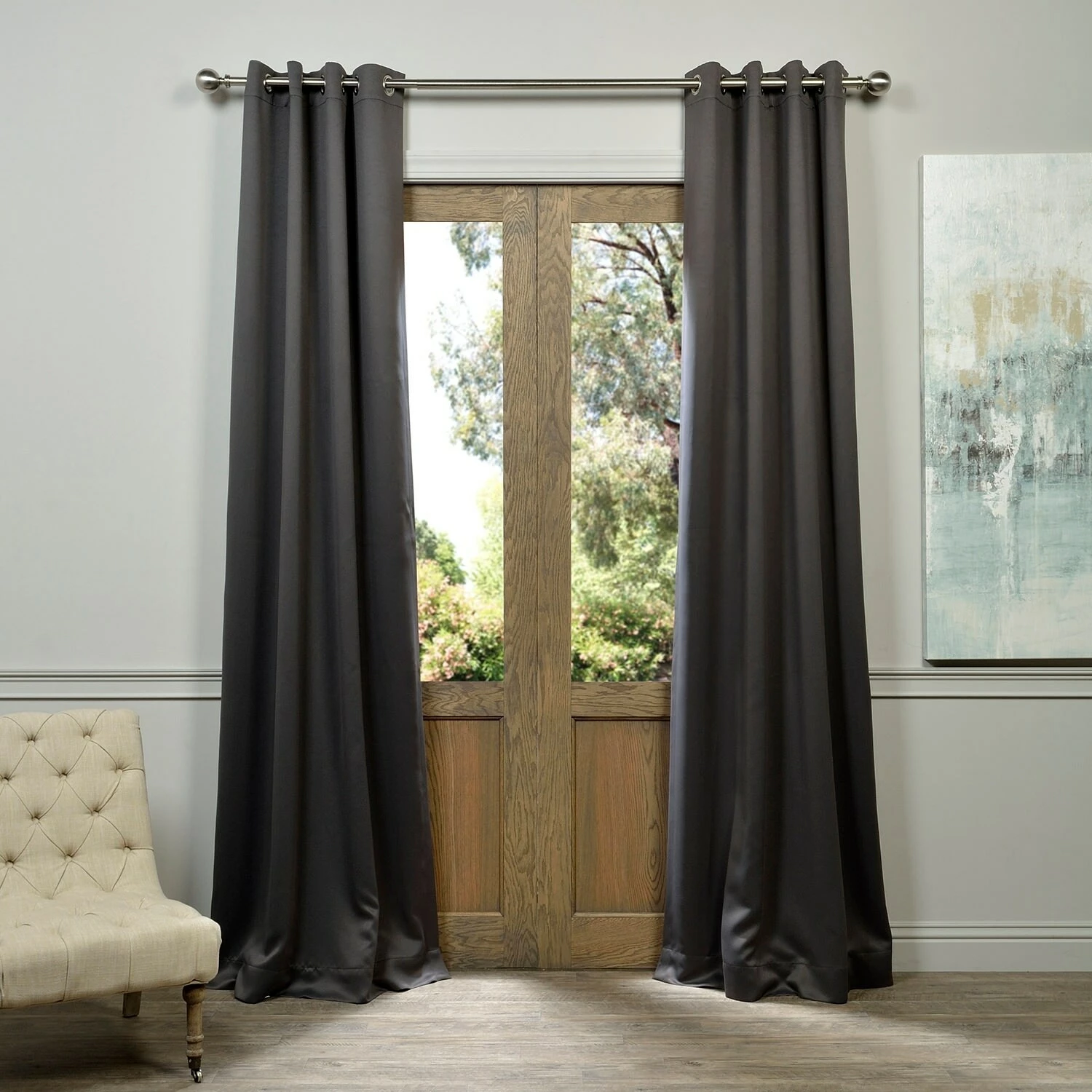 Best Pirce 🧨 Exclusive Fabrics Anthracite Grey Grommet Blackout Curtain Panel Pair (2 Panels) ✨ 3 Best Pirce 🧨 Exclusive Fabrics Anthracite Grey Grommet Blackout Curtain Panel Pair (2 Panels) ✨