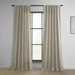 Best Sale 🎁 Exclusive Fabrics Classic Faux Linen Curtain (1 Panel) Light Tan 🎉 -Exclusive Fabrics SHOP Exclusive Fabrics Classic Faux Linen Curtain 281 Panel29 3