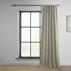 Best Sale 🎁 Exclusive Fabrics Classic Faux Linen Curtain (1 Panel) Light Tan 🎉 -Exclusive Fabrics SHOP Exclusive Fabrics Classic Faux Linen Curtain 281 Panel29 4