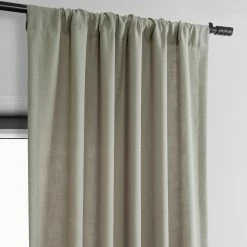 Best Sale 🎁 Exclusive Fabrics Classic Faux Linen Curtain (1 Panel) Light Tan 🎉 -Exclusive Fabrics SHOP Exclusive Fabrics Classic Faux Linen Curtain 281 Panel29 7
