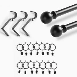 New ⌛ Exclusive Fabrics Classic Sphere Ball Extendable Metal Rod Set, 52 - 144 Nickel ⌛ -Exclusive Fabrics SHOP Exclusive Fabrics Classic Sphere Ball Extendable Metal Rod Set2C 52 144 9