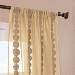 Hot Sale 💯 Exclusive Fabrics Cleopatra Embroidered Sheer Curtain (1 Panel) Cleopatra Gold ✔️ -Exclusive Fabrics SHOP Exclusive Fabrics Cleopatra Embroidered Sheer Curtain Panel 2