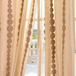 Hot Sale 💯 Exclusive Fabrics Cleopatra Embroidered Sheer Curtain (1 Panel) Cleopatra Gold ✔️ -Exclusive Fabrics SHOP Exclusive Fabrics Cleopatra Embroidered Sheer Curtain Panel 3