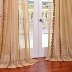 Hot Sale 💯 Exclusive Fabrics Cleopatra Embroidered Sheer Curtain (1 Panel) Cleopatra Gold ✔️ -Exclusive Fabrics SHOP Exclusive Fabrics Cleopatra Embroidered Sheer Curtain Panel 5