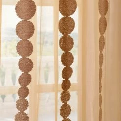 Hot Sale 💯 Exclusive Fabrics Cleopatra Embroidered Sheer Curtain (1 Panel) Cleopatra Gold ✔️ -Exclusive Fabrics SHOP Exclusive Fabrics Cleopatra Embroidered Sheer Curtain Panel 6