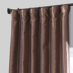 Cheap 🧨 Exclusive Fabrics Copper Brown Faux Silk Taffeta Curtain (1 Panel) ⌛ -Exclusive Fabrics SHOP Exclusive Fabrics Copper Brown Faux Silk Taffeta Curtain 281 Panel29 2