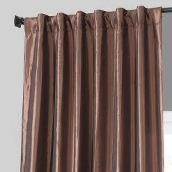 Cheap 🧨 Exclusive Fabrics Copper Brown Faux Silk Taffeta Curtain (1 Panel) ⌛ -Exclusive Fabrics SHOP Exclusive Fabrics Copper Brown Faux Silk Taffeta Curtain 281 Panel29 4