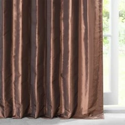 Cheap 🧨 Exclusive Fabrics Copper Brown Faux Silk Taffeta Curtain (1 Panel) ⌛ -Exclusive Fabrics SHOP Exclusive Fabrics Copper Brown Faux Silk Taffeta Curtain 281 Panel29 5
