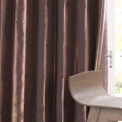 Cheap 🧨 Exclusive Fabrics Copper Brown Faux Silk Taffeta Curtain (1 Panel) ⌛ -Exclusive Fabrics SHOP Exclusive Fabrics Copper Brown Faux Silk Taffeta Curtain 281 Panel29 6