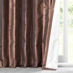Cheap 🧨 Exclusive Fabrics Copper Brown Faux Silk Taffeta Curtain (1 Panel) ⌛ -Exclusive Fabrics SHOP Exclusive Fabrics Copper Brown Faux Silk Taffeta Curtain 281 Panel29 7