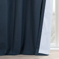 New 😉 Exclusive Fabrics Dune Textured Hotel Blackout Cotton Grommet Curtain (1 Panel) Noble Navy 🔥 -Exclusive Fabrics SHOP Exclusive Fabrics Dune Textured Hotel Blackout Cotton Grommet Curtain 281 Panel29 11
