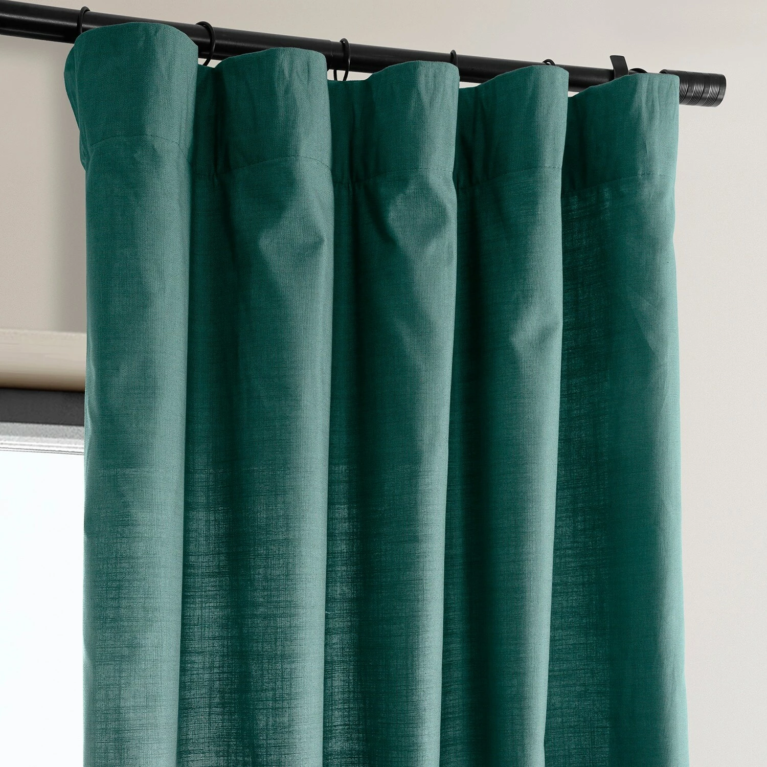 Cheap ❤️ Exclusive Fabrics Dune Textured Solid Cotton Curtain Pair (2 Panels) Dark Teal Green ✨ 17 Cheap ❤️ Exclusive Fabrics Dune Textured Solid Cotton Curtain Pair (2 Panels) Dark Teal Green ✨ - Image 15