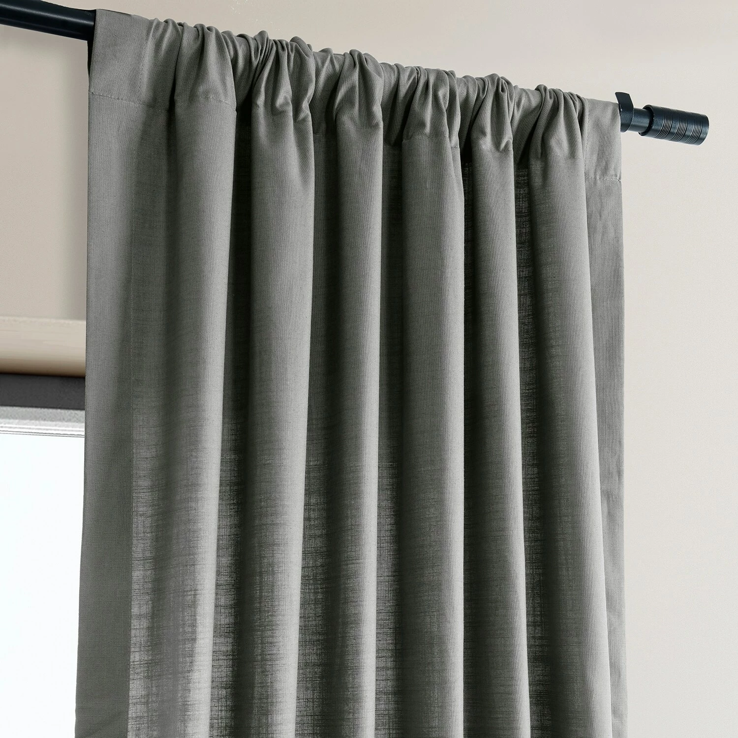 Cheap ❤️ Exclusive Fabrics Dune Textured Solid Cotton Curtain Pair (2 Panels) Dark Teal Green ✨ 8 Cheap ❤️ Exclusive Fabrics Dune Textured Solid Cotton Curtain Pair (2 Panels) Dark Teal Green ✨ - Image 6