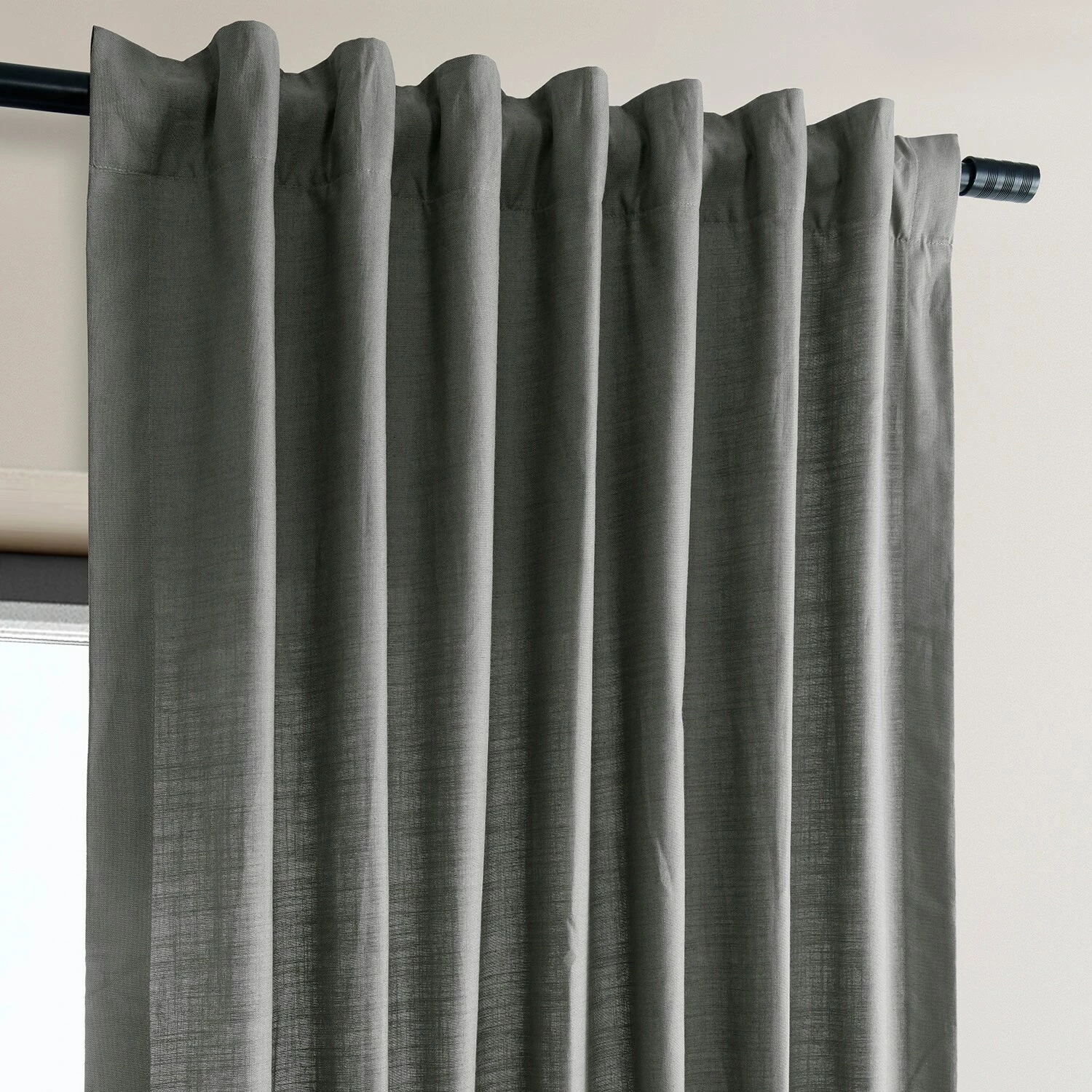 Cheap ❤️ Exclusive Fabrics Dune Textured Solid Cotton Curtain Pair (2 Panels) Dark Teal Green ✨ 9 Cheap ❤️ Exclusive Fabrics Dune Textured Solid Cotton Curtain Pair (2 Panels) Dark Teal Green ✨ - Image 7