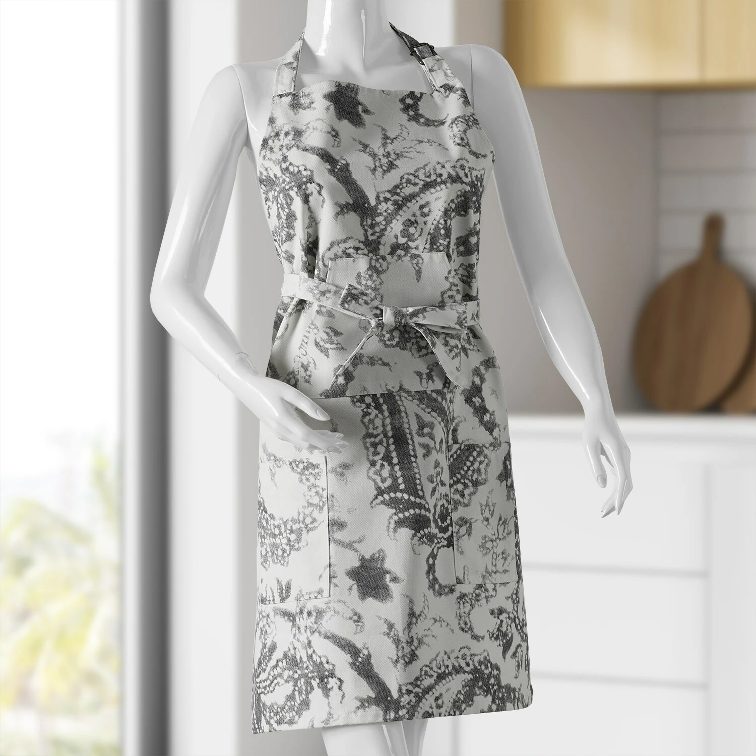 Deals 🔔 Exclusive Fabrics Edina Printed Cotton Apron - 27 X 34 Edina Gray 💯 11 Deals 🔔 Exclusive Fabrics Edina Printed Cotton Apron - 27 X 34 Edina Gray 💯 - Image 9