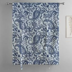 Cheap ✨ Exclusive Fabrics Edina Printed Cotton Tie-Up Window Shade - 46 X 63 Edina Blue 🤩 -Exclusive Fabrics SHOP Exclusive Fabrics Edina Printed Cotton Tie Up Window Shade 9