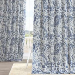 Coupon 😉 Exclusive Fabrics Edina Washed Printed Cotton Curtain Panel Edina Washed Grey 🎁 -Exclusive Fabrics SHOP Exclusive Fabrics Edina Washed Printed Cotton Single Curtain Panel 4