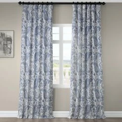 Coupon 😉 Exclusive Fabrics Edina Washed Printed Cotton Curtain Panel Edina Washed Grey 🎁 -Exclusive Fabrics SHOP Exclusive Fabrics Edina Washed Printed Cotton Single Curtain Panel 9