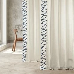 Deals 🧨 Exclusive Fabrics Ellis Solid Cotton Bordered Curtain (1 Panel) Ellis Blue 👏 -Exclusive Fabrics SHOP Exclusive Fabrics Ellis Solid Cotton Bordered Curtain 281 Panel29 2