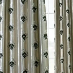 Deals 🤩 Exclusive Fabrics Embroidered Faux Silk Taffeta Curtain (1 Panel) Elias Platinum 👍 -Exclusive Fabrics SHOP Exclusive Fabrics Embroidered Faux Silk Taffeta Curtain Panel 1431acef 3d8a 4073 a989 0bddafe4c52c