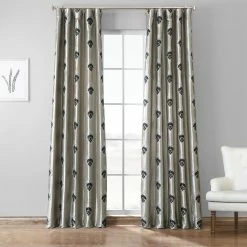 Deals 🤩 Exclusive Fabrics Embroidered Faux Silk Taffeta Curtain (1 Panel) Elias Platinum 👍