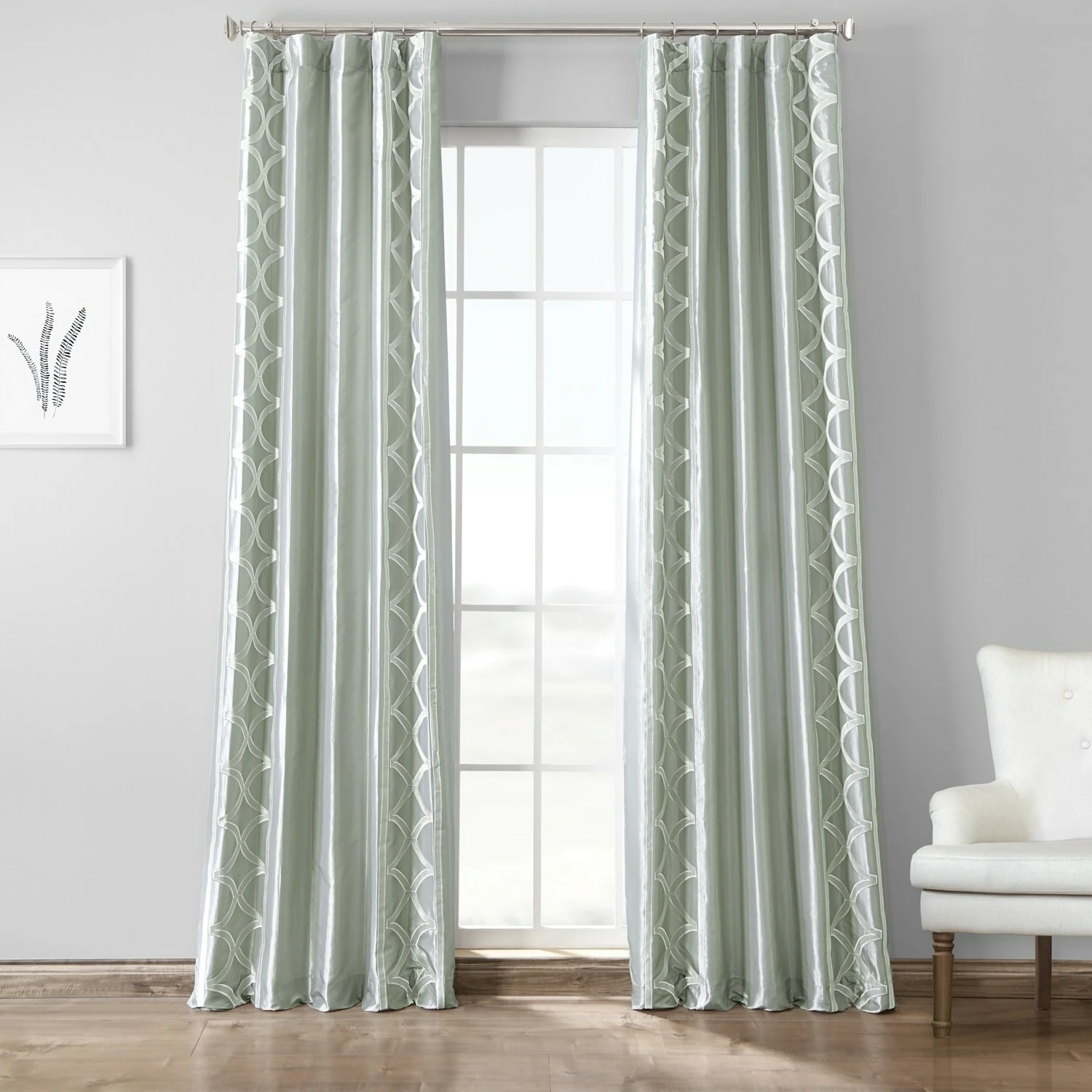 Discount โจ Exclusive Fabrics Embroidered Faux Silk Taffeta Curtain (1 Panel) Espalier Off White ๐ 13 Discount โจ Exclusive Fabrics Embroidered Faux Silk Taffeta Curtain (1 Panel) Espalier Off White ๐ - Image 11
