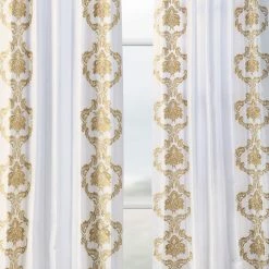 Cheapest 🌟 Exclusive Fabrics Embroidered Faux Silk Taffeta Curtain (1 Panel) Anastasia Gold 😀 -Exclusive Fabrics SHOP Exclusive Fabrics Embroidered Faux Silk Taffeta Curtain Panel e6765d0c 7f5c 4609 9f47 e8205d9733e5