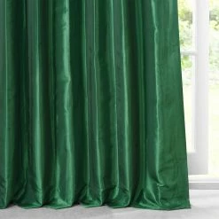 Discount ⌛ Exclusive Fabrics Emerald Green Faux Silk Taffeta Curtain (1 Panel) 😉 -Exclusive Fabrics SHOP Exclusive Fabrics Emerald Green Faux Silk Taffeta Curtain Panel 4