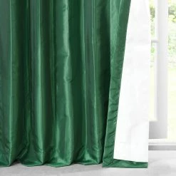 Discount ⌛ Exclusive Fabrics Emerald Green Faux Silk Taffeta Curtain (1 Panel) 😉 -Exclusive Fabrics SHOP Exclusive Fabrics Emerald Green Faux Silk Taffeta Curtain Panel 6