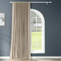 Discount 😉 Exclusive Fabrics Extra Wide 96-Inch Thermal Room Darkening Curtain (1 Panel) - 100 X 96 Fog Grey 🥰 -Exclusive Fabrics SHOP Exclusive Fabrics Extra Wide Thermal Blackout 96 inch Curtain Panel 5