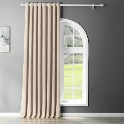 Promo 🌟 Exclusive Fabrics Extra Wide Blackout Grommet 96-inch Curtain (1 Panel) - 100 X 96 Eggnog 🎉