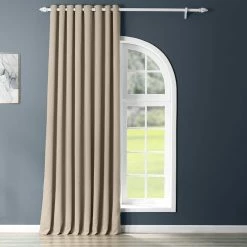 Promo 🌟 Exclusive Fabrics Extra Wide Blackout Grommet 96-inch Curtain (1 Panel) - 100 X 96 Eggnog 🎉 -Exclusive Fabrics SHOP Exclusive Fabrics Extra Wide Thermal Blackout Grommet 96 inch Curtain Panel 6