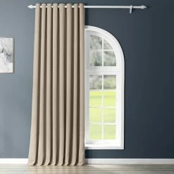 Buy 🎁 Exclusive Fabrics Extra Wide Blackout Grommet 120-inch Curtain (1 Panel) - 120 X 100 Eggnog 😉 -Exclusive Fabrics SHOP Exclusive Fabrics Extra Wide Thermal Blackout Grommet Top 120 inch Curtain Panel 13