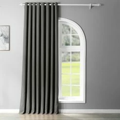 Best Sale 🥰 Exclusive Fabrics Extra Wide Blackout Grommet 84-inch Curtain (1 Panel) - 100 X 84 Neutral Grey 🧨 -Exclusive Fabrics SHOP Exclusive Fabrics Extra Wide Thermal Blackout Grommet Top 84 inch Curtain Panel 9