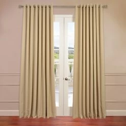 Promo 🌟 Exclusive Fabrics Extra Wide Blackout Grommet 96-inch Curtain (1 Panel) - 100 X 96 Eggnog 🎉 -Exclusive Fabrics SHOP Exclusive Fabrics Extra Wide Thermal Blackout Grommet Top 96 inch Curtain Panel 1