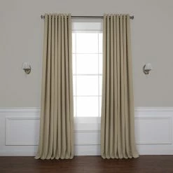 Promo 🌟 Exclusive Fabrics Extra Wide Blackout Grommet 96-inch Curtain (1 Panel) - 100 X 96 Eggnog 🎉 -Exclusive Fabrics SHOP Exclusive Fabrics Extra Wide Thermal Blackout Grommet Top 96 inch Curtain Panel 2
