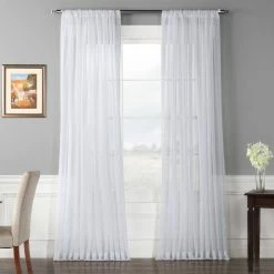 Cheapest ⭐ Exclusive Fabrics Extra Wide White Voile Sheer Curtain Panel (1 Panel) ✔️