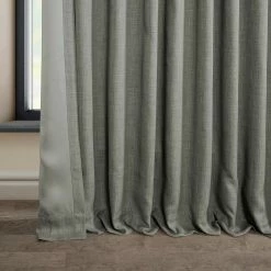 Outlet 🎉 Exclusive Fabrics Faux Linen Extra Wide Room Darkening Curtain Panel Birch 🧨 -Exclusive Fabrics SHOP Exclusive Fabrics Faux Linen Extra Wide Room Darkening Curtain Panel 11