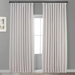 Outlet 🎉 Exclusive Fabrics Faux Linen Extra Wide Room Darkening Curtain Panel Birch 🧨
