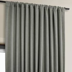 Outlet 🎉 Exclusive Fabrics Faux Linen Extra Wide Room Darkening Curtain Panel Birch 🧨 -Exclusive Fabrics SHOP Exclusive Fabrics Faux Linen Extra Wide Room Darkening Curtain Panel 8
