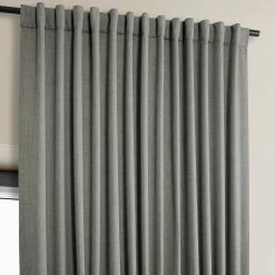 Outlet 🎉 Exclusive Fabrics Faux Linen Extra Wide Room Darkening Curtain Panel Birch 🧨 -Exclusive Fabrics SHOP Exclusive Fabrics Faux Linen Extra Wide Room Darkening Curtain Panel 9