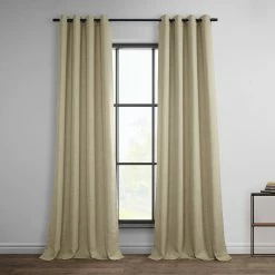 Flash Sale 😍 Exclusive Fabrics Faux Linen Grommet Room Darkening Curtain (1 Panel) Heather Grey 🔔 -Exclusive Fabrics SHOP Exclusive Fabrics Faux Linen Grommet Room Darkening Curtain 281 Panel29 11
