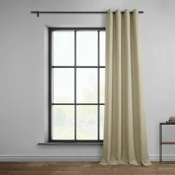 Flash Sale 😍 Exclusive Fabrics Faux Linen Grommet Room Darkening Curtain (1 Panel) Heather Grey 🔔 -Exclusive Fabrics SHOP Exclusive Fabrics Faux Linen Grommet Room Darkening Curtain 281 Panel29 12